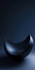 Wall Mural - Dark, sleek, crescent-shaped object on a dark background.