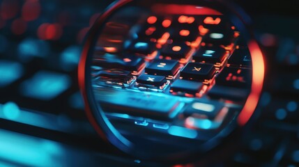 Poster - A magnified view of a wireless keyboard showing off its compact design