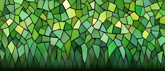 Poster - green mosaic background with green squares. the squares are arranged in a way that creates a pattern