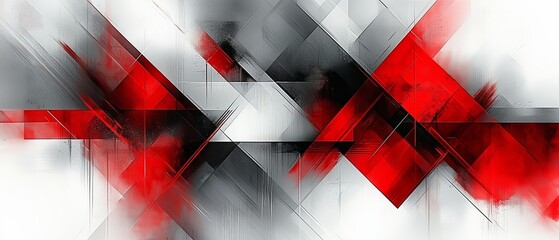 Aufkleber - The image is a colorful abstract painting featuring red, white, and black lines. The red and white colors are dominant, with the black lines adding a sense of depth and contrast