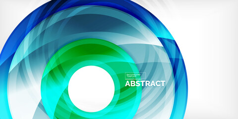 Poster - Bright colorful circles with light effects. Abstract background
