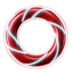 Aufkleber - A vibrant, abstract red and blue circular design with a glowing effect, reminiscent of a modern logo or decorative element.