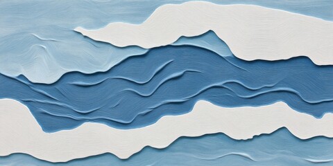 Aufkleber - Ceramic texture with layered blue and white patterns reflecting waves and fluid movement in a contemporary design