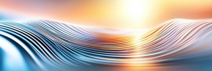 Poster - Flowing Waves of Light and Color Evoke the Mysteries of Abstract Quantum Landscapes
