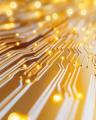 Aufkleber - Exploring the Intricate Design and Glowing Beauty of a Quantum Computing Chip