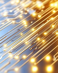 Poster - Quantum Computing Chip Showcasing Intricate Circuitry and Luminous Pathways for Advanced Computing