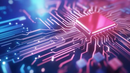 Aufkleber - Exploring the Intricate Design of a Quantum Computing Chip in Vibrant Colors and Details