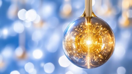 Poster - A Quantum Computing Chip Glows With Brilliance, Surrounded by a Soft Halo of Light