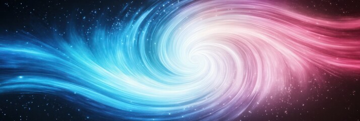 Aufkleber - Swirling Dance of Blue and Pink Neon Lights Creates a Mesmerizing Cosmic Atmosphere