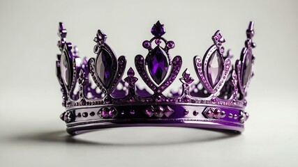 Wall Mural - aesthetic purple themed crown isolated on plain white background