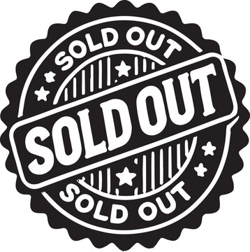 sold out - - rubber stamp - vector illustration
