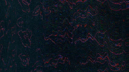 Wall Mural - analog glitch. static noise texture. tv screen overlay. red blue green color fuzzy glow electronic a