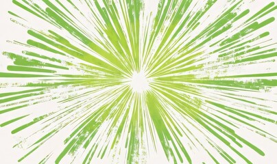 Poster - abstract green burst light rays background.