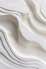 Poster - Abstract white textured layers creating a modern artistic design.