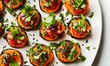 © Handz - Grilled Squash Bites Topped With Tomato Cilantro Sesame Seeds