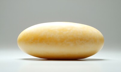 Wall Mural - A single pale yellow egg rests on a plain background