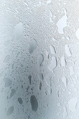 Poster - Close-up of condensation on a frosted glass surface, creating a textured appearance with varying droplet sizes.