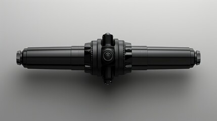 Poster - A sleek, black mechanical component designed for precision engineering applications.
