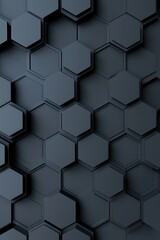 Poster - Abstract dark hexagonal pattern creating a modern, geometric background.