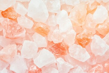 Poster - Himalayan salt texture shows unique colors and shapes of mineral crystals in a natural arrangement