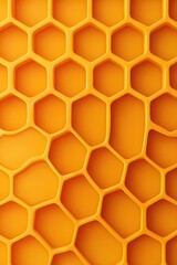 Poster - Close-up of vibrant yellow honeycomb pattern, showcasing intricate hexagonal shapes.