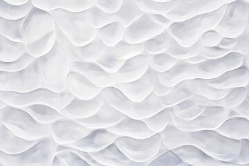 Poster - Textured glass pattern highlighting fluid shapes and soft curves in a serene white hue