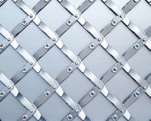 Poster - Close-up of a metallic mesh pattern, showcasing sleek lines and a modern design.