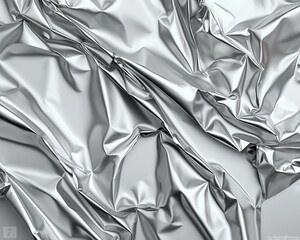 Poster - Crinkled metallic surface with reflective qualities, offering a dynamic texture and visual depth.