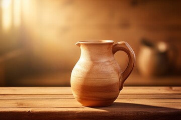 Poster - Elegant gradation  a stylish jug featuring a smooth transition from light to dark brown