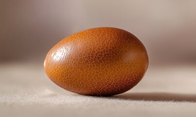 Wall Mural - A Single Cracked Brown Egg Rests Gently