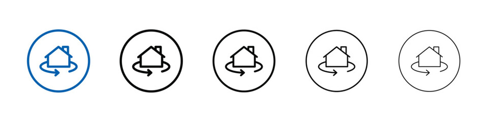 Poster - 360 degree house icon Outline vector logo for web ui