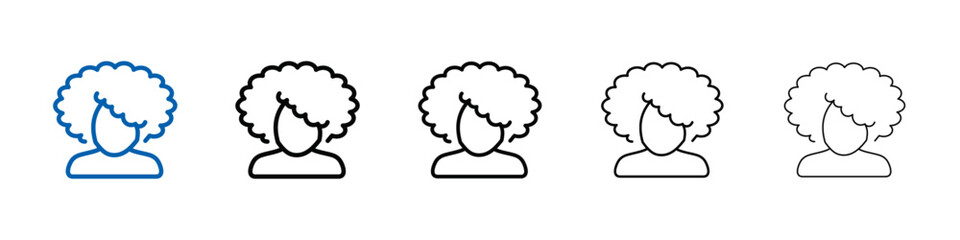 Poster - afro-american woman or girl icon Outline vector logo for web ui