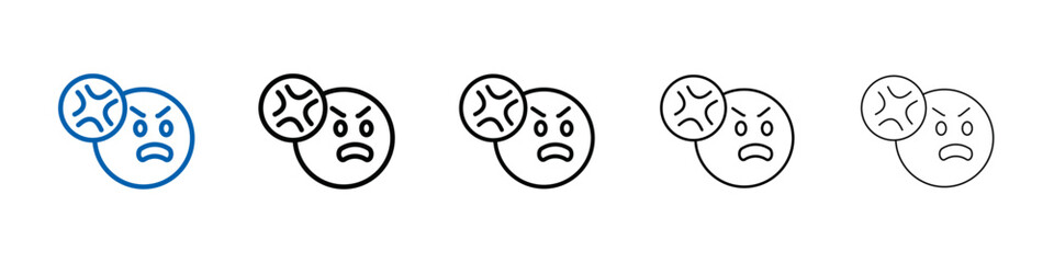 Poster - Anger icon Outline vector logo for web ui