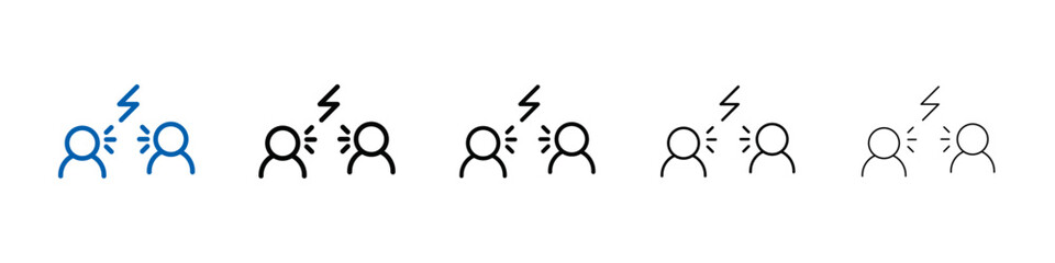 Poster - Angry people conflicts icon Outline vector logo for web ui