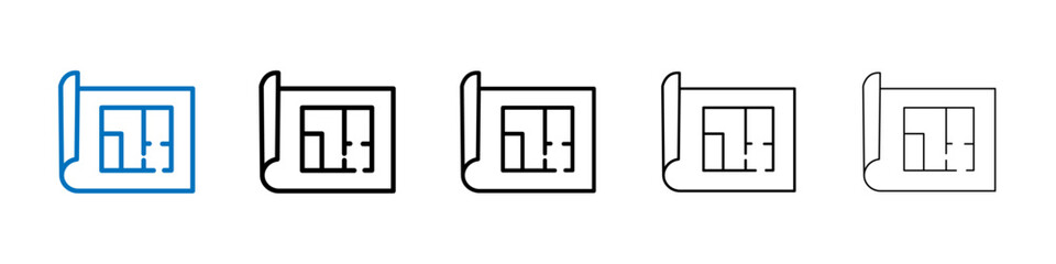 Poster - Architecture plan icon Outline vector logo for web ui