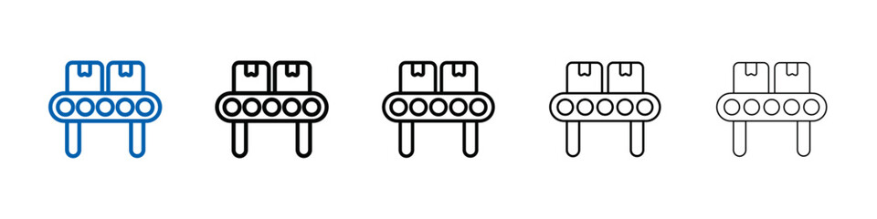 Poster - Assembly line icon Outline vector logo for web ui
