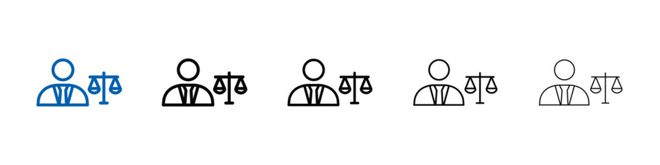 Poster - Attorney in law icon Outline vector logo for web ui
