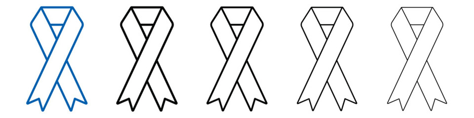 Poster - Awareness ribbon icon Outline vector logo for web ui