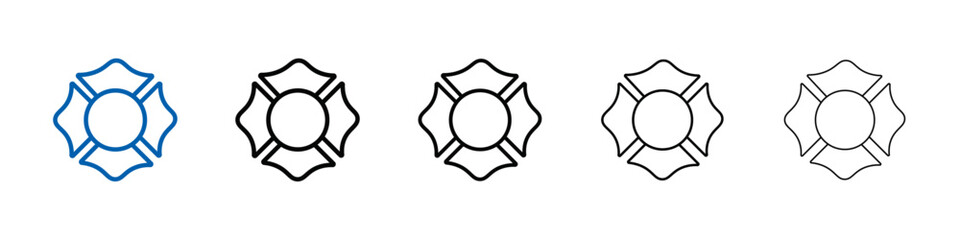 Poster - Blank Fire Department badge icon Outline vector logo for web ui
