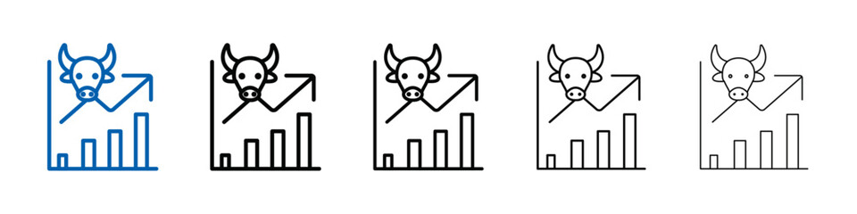 Poster - Bull market chart icon Outline vector logo for web ui
