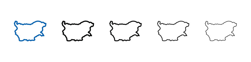Poster - Bulgaria map icon Outline vector logo for web ui