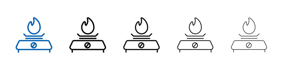 Aufkleber - Burner Gas Stove icon Outline vector logo for web ui
