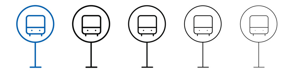 Poster - Bus sign icon Outline vector logo for web ui