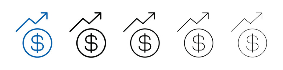 Poster - Business Investments growth Icon Outline vector logo for web ui