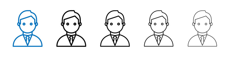 Aufkleber - Businessman icon Outline vector logo for web ui
