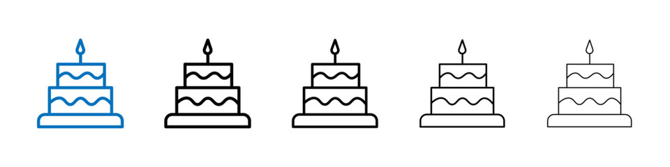 Poster - Cake icon Outline vector logo for web ui