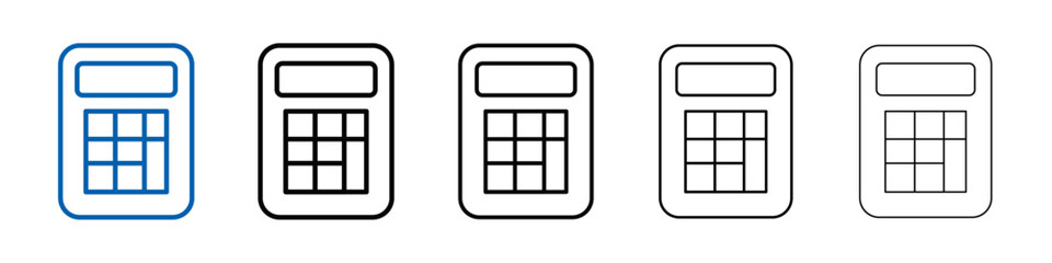 Poster - Calculator icon Outline vector logo for web ui