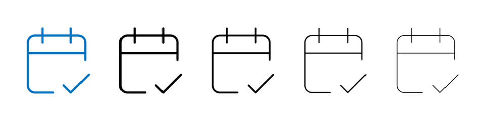 Poster - Calendar check icon Outline vector logo for web ui