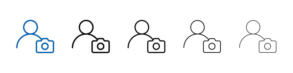 Poster - Cameraman icon Outline vector logo for web ui