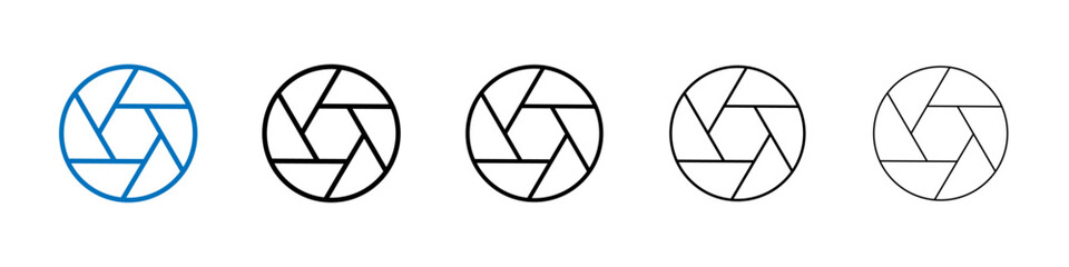 Poster - Camera shutter icon Outline vector logo for web ui